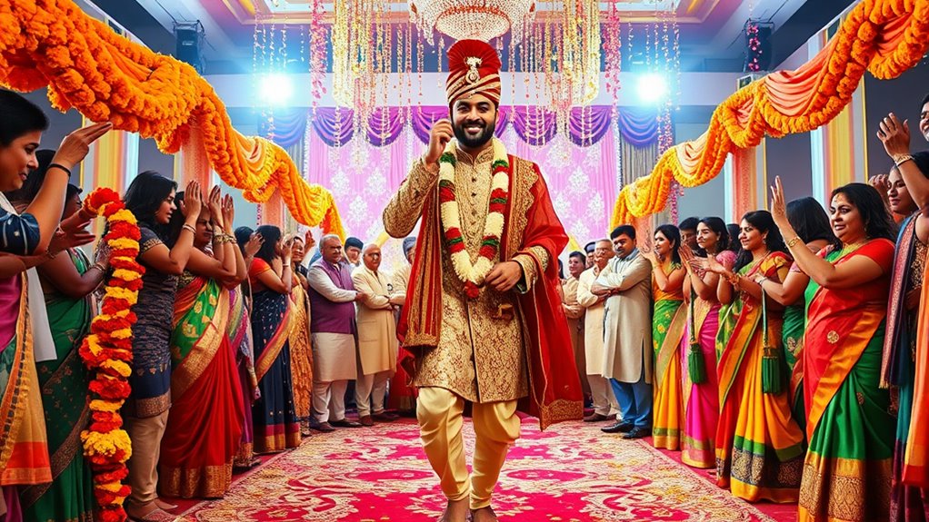 energetic recognizable groom entrance