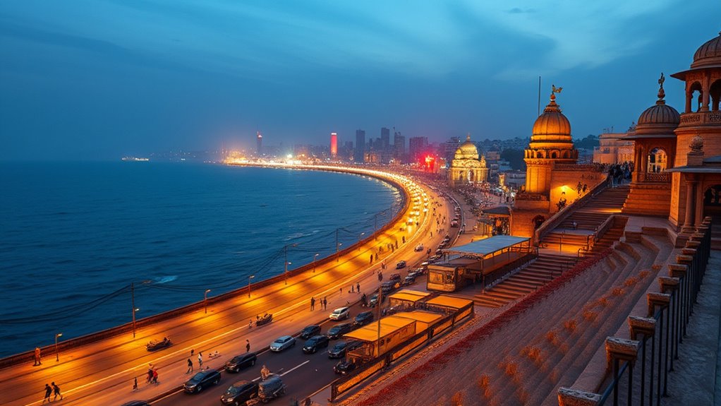 nighttime mumbai s queen s necklace