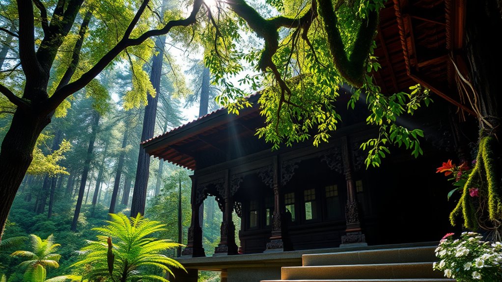 temple in forest setting