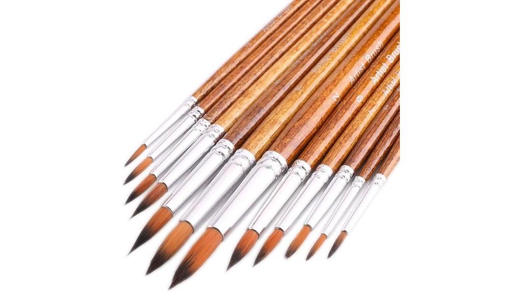 12 piece watercolor brush set