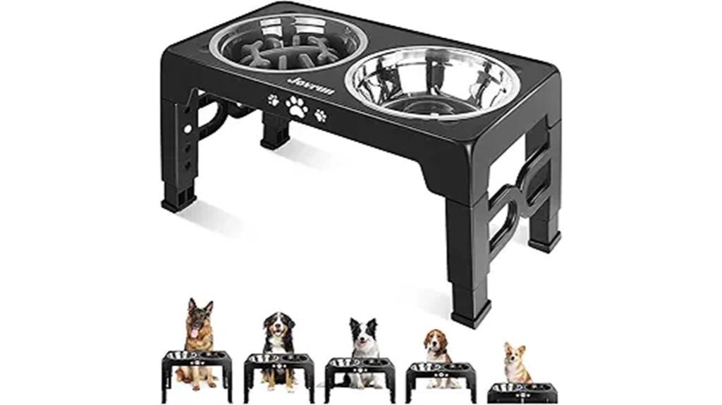 adjustable elevated dog feeder