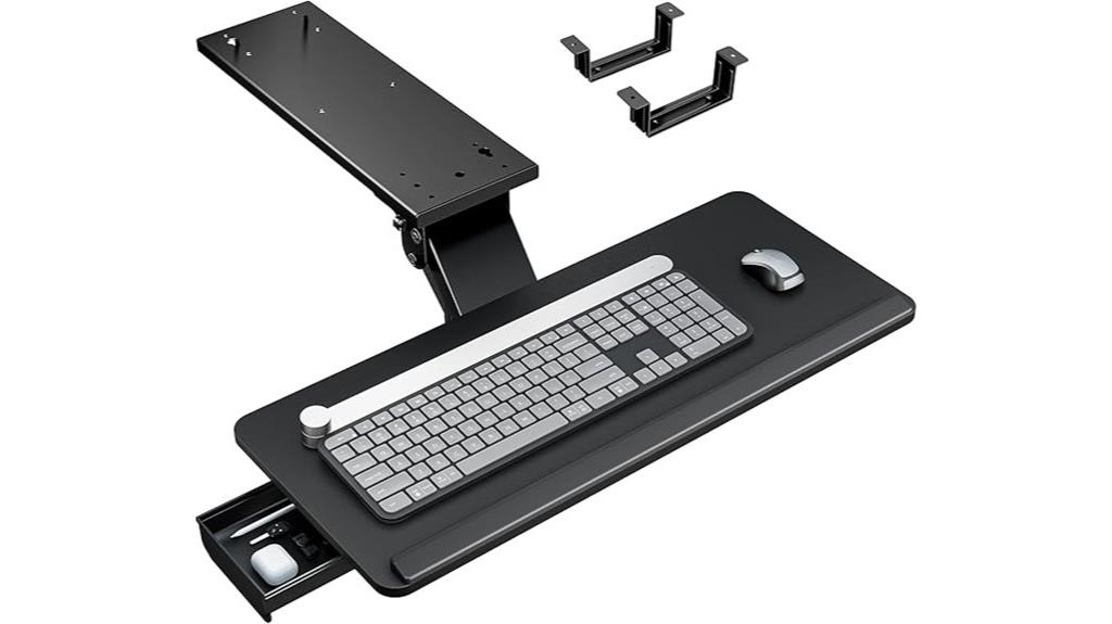 adjustable keyboard tray storage