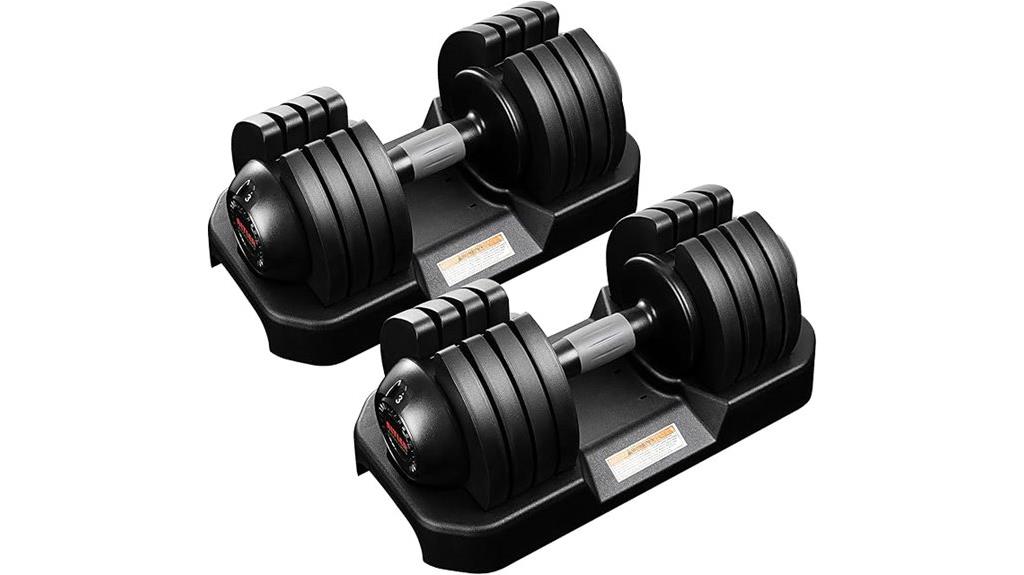 adjustable rubber coated dumbbells