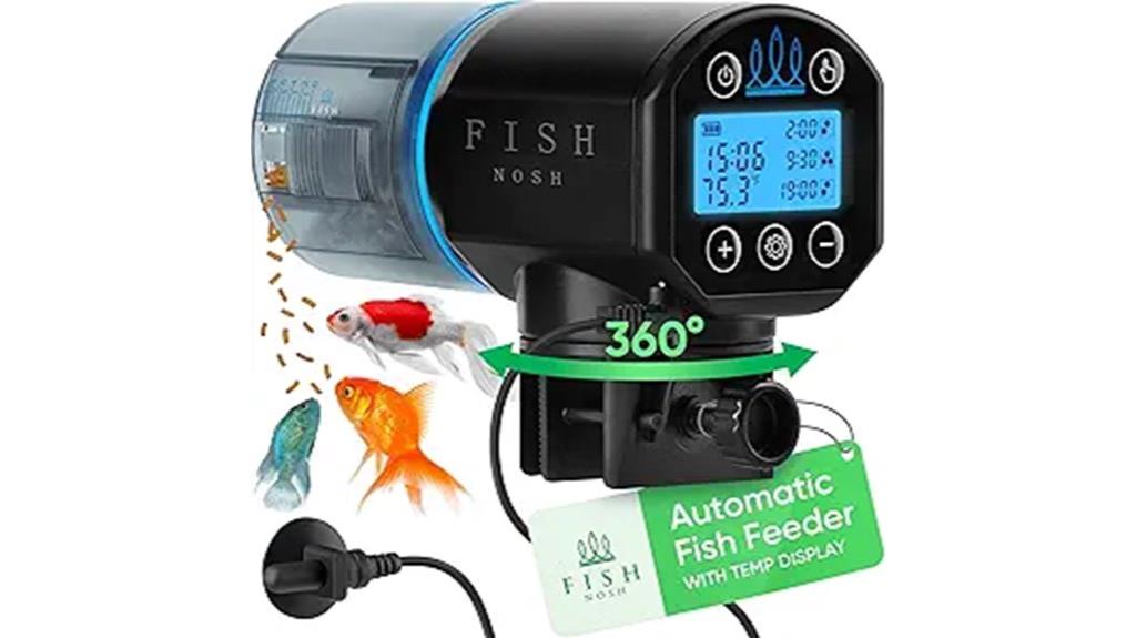 automatic fish feeder with thermometer
