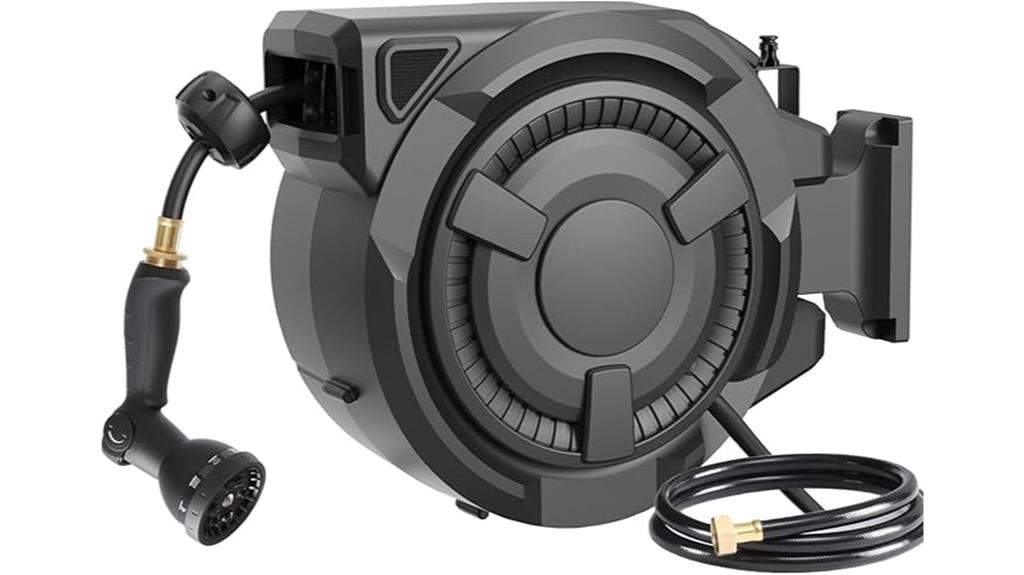 black retractable garden hose