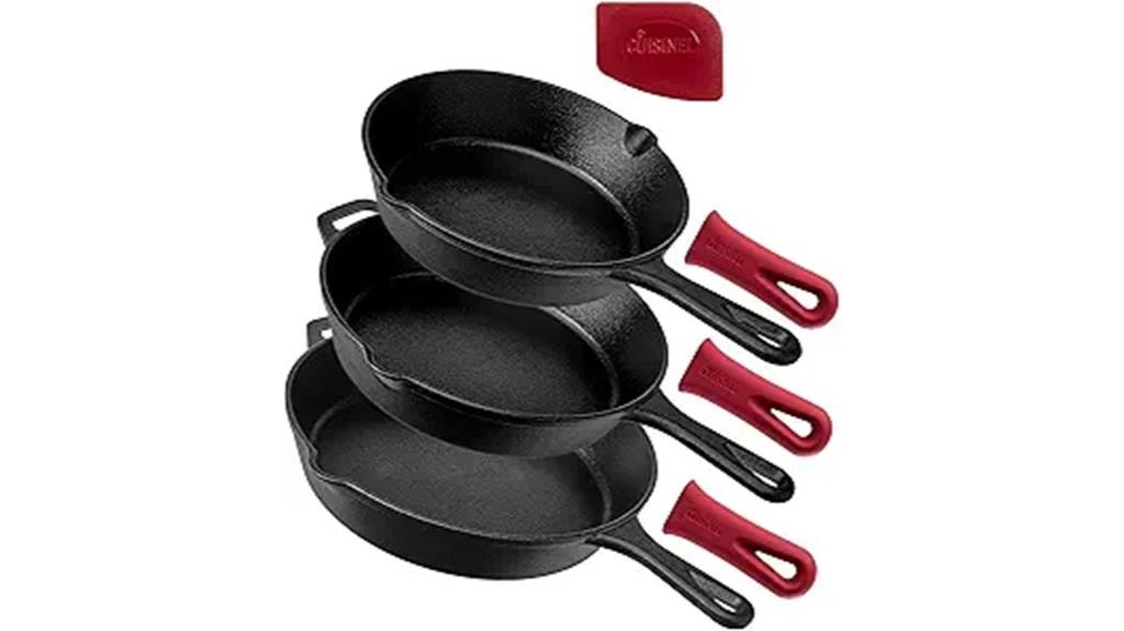 cast iron skillets with covers