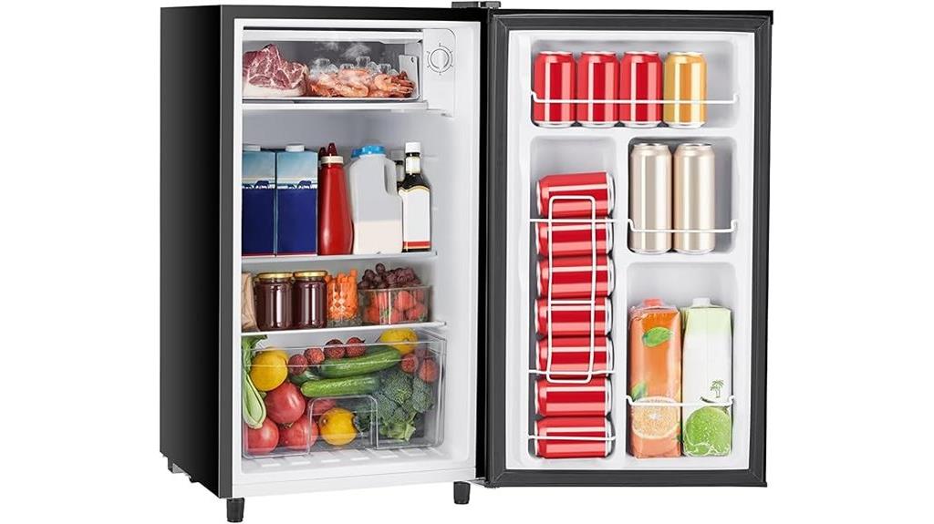 compact mini fridge with freezer