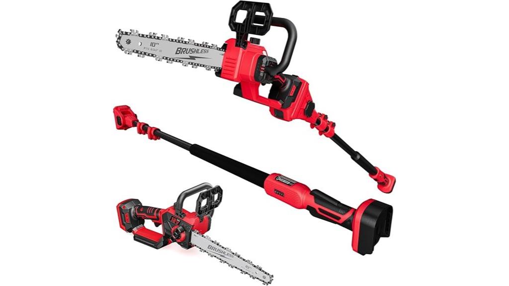 cordless pole and chainsaw