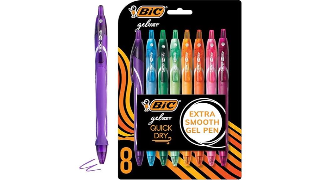 eight quick drying gel pens