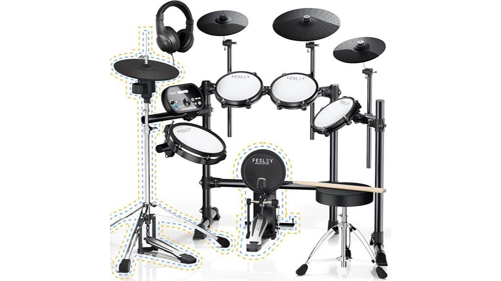 electric drum set with mesh