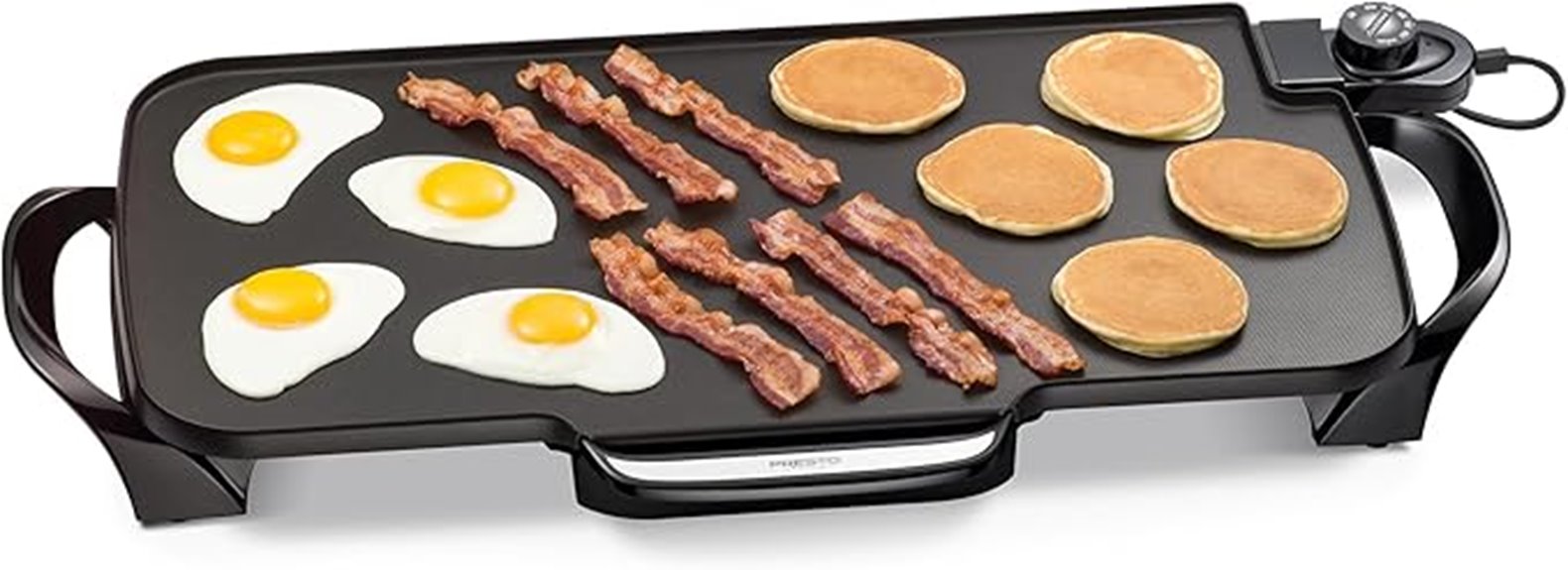 electric griddle with handles