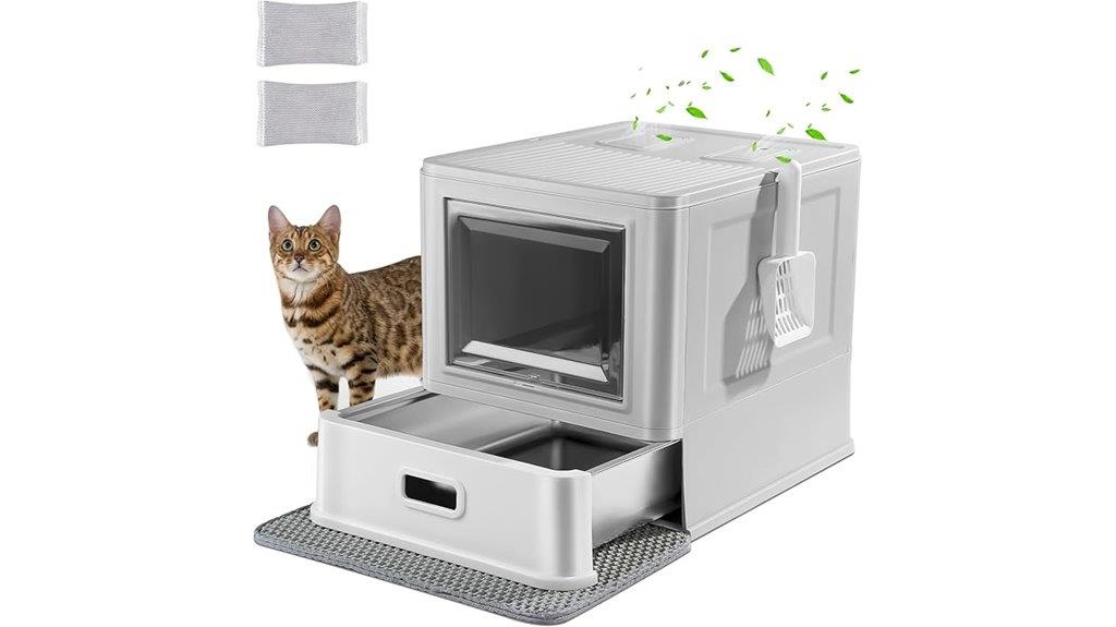 enclosed stainless steel litter box