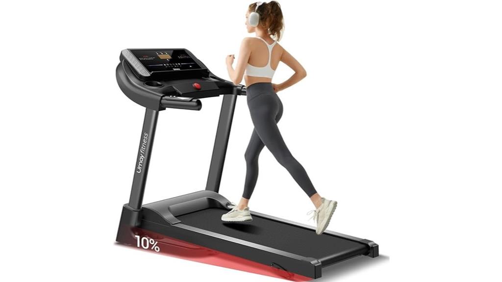 foldable incline treadmill with heart rate sensors