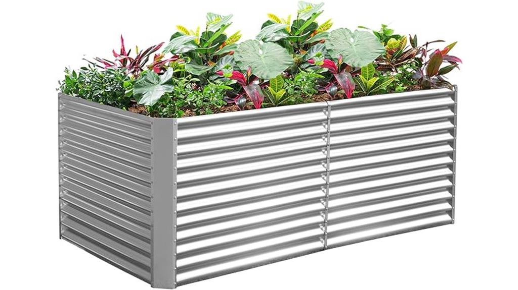 galvanized 8x4x3ft garden bed