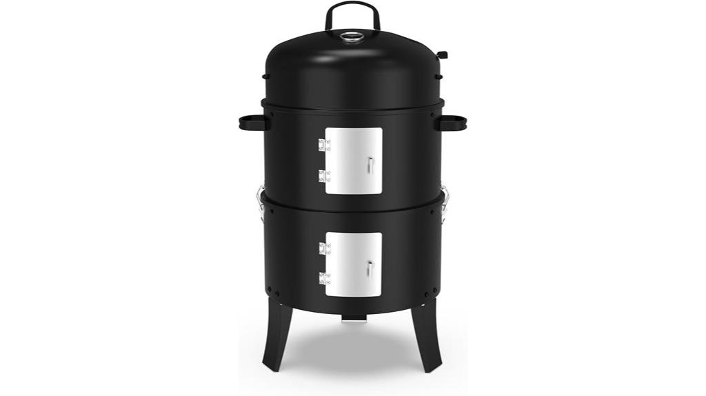 heavy duty vertical charcoal smoker
