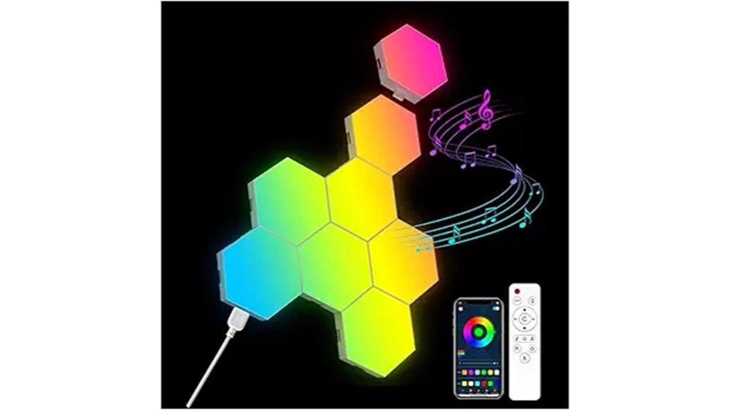 hexagon rgb led wall lights