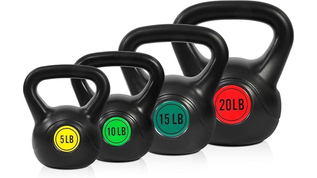 kettlebell set with multiple pieces