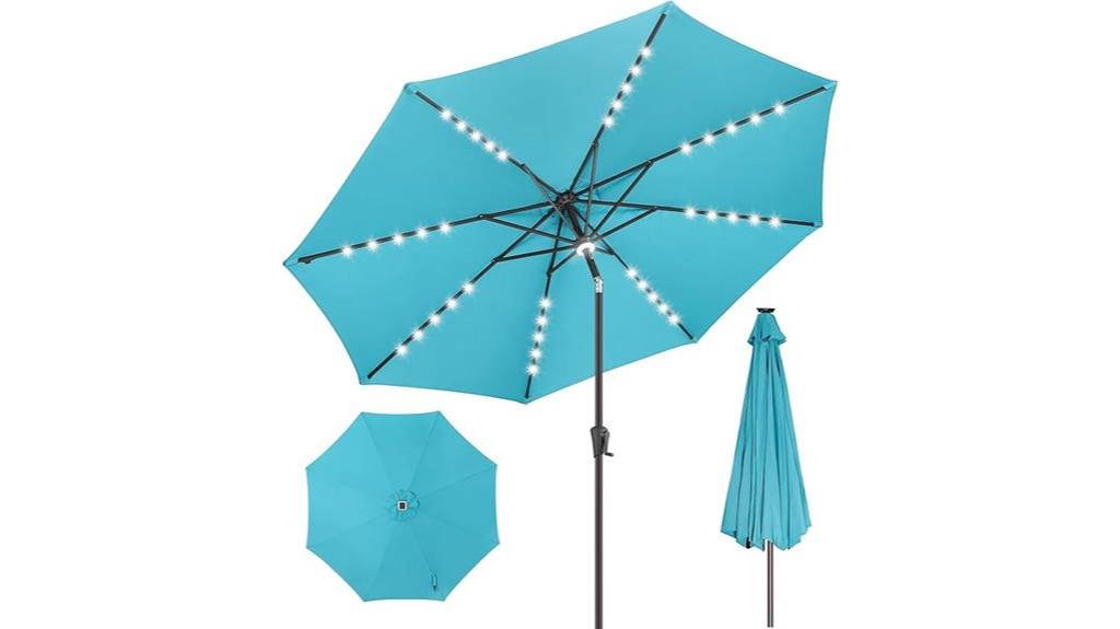 large solar powered patio umbrella