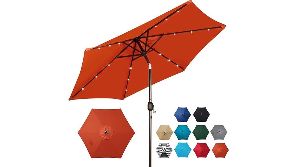 large solar umbrella with led