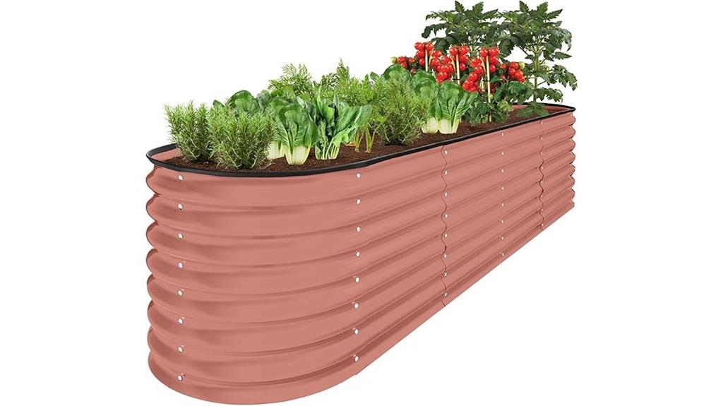 metal garden bed terracotta