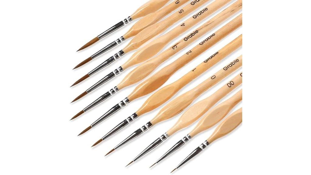 miniature fine detail brushes