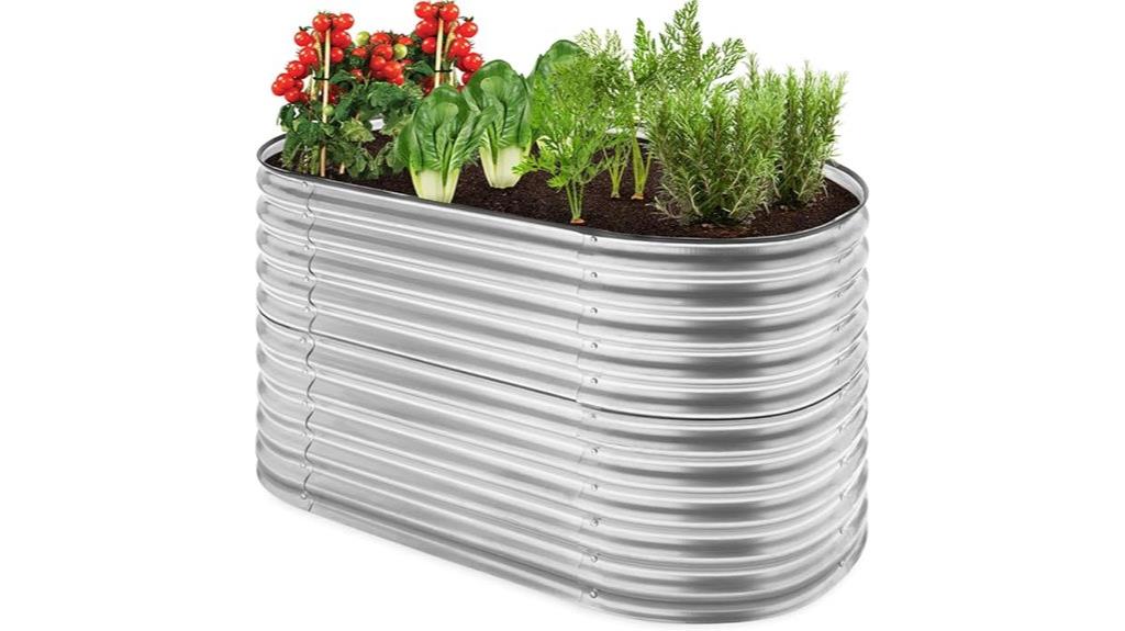 oval metal garden bed