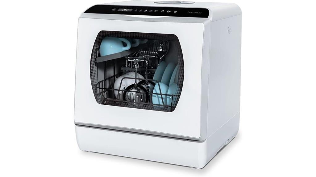 portable countertop dishwasher with five wash cycles