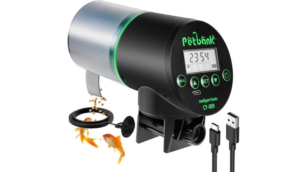 rechargeable lcd fish feeder