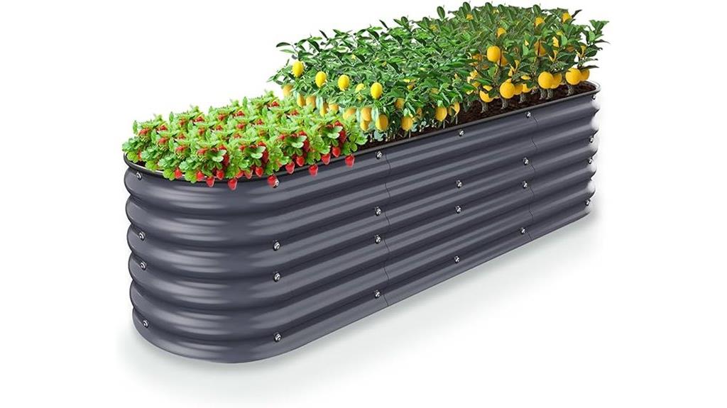 seventeen elevated garden beds
