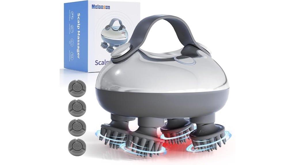 silver portable scalp massager