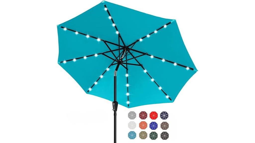 solar led patio umbrella