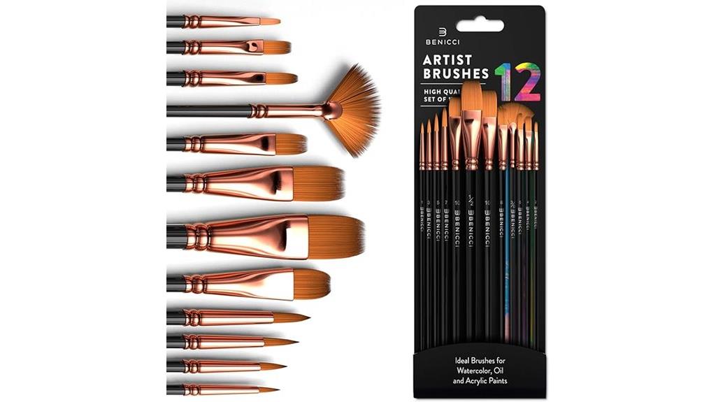 twelve piece artist brush set