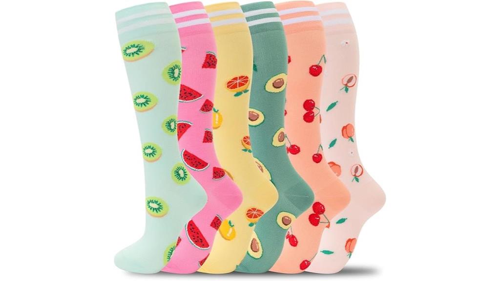 unisex 6 pair compression socks