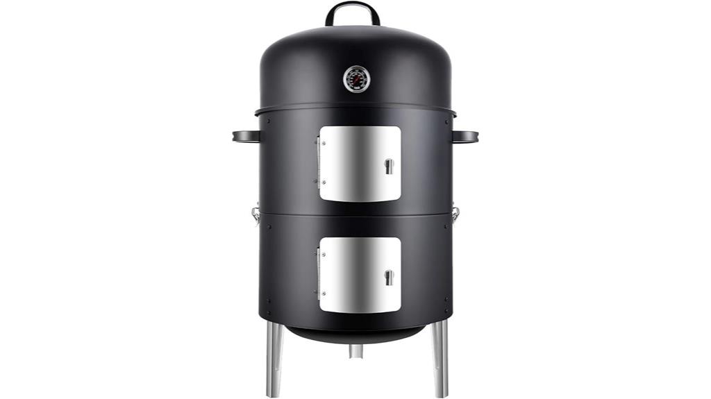 vertical steel charcoal smoker