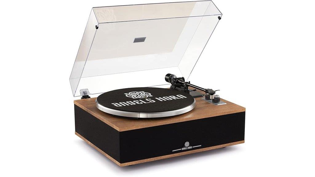 vinyl record player with speakers