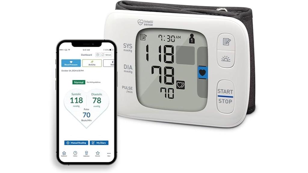 wireless wrist blood pressure monitor