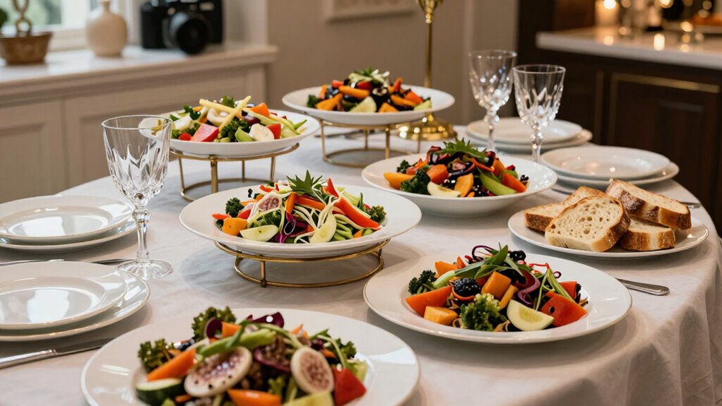 elegant balanced buffet presentation