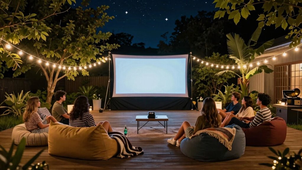 enhanced backyard movie experience