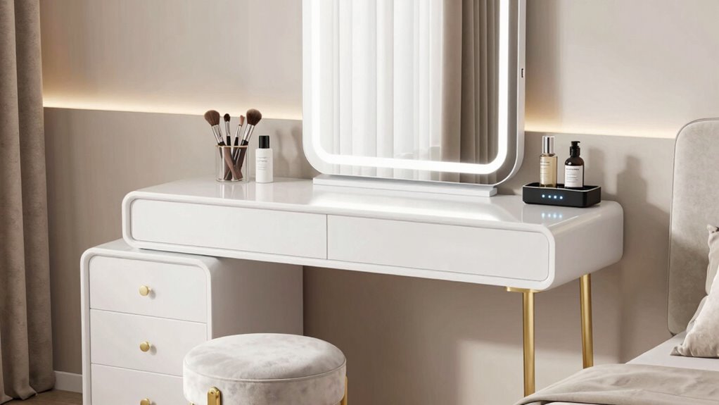 makeup vanities with stations