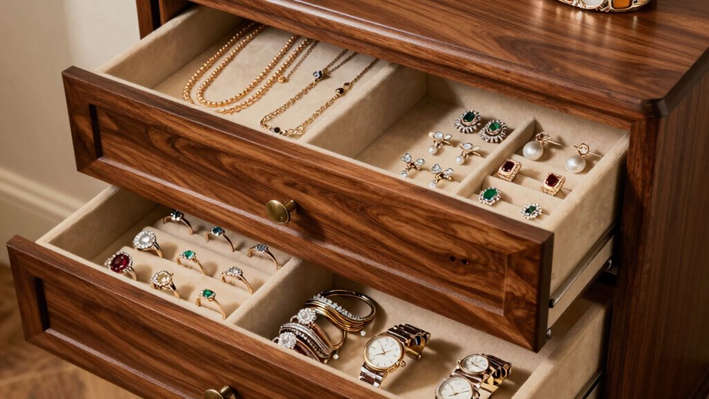organize jewelry armoires properly