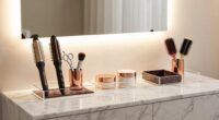 organized hair tool storage