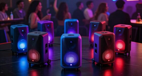 party speakers with lights