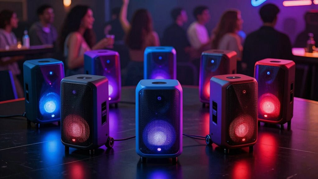party speakers with lights