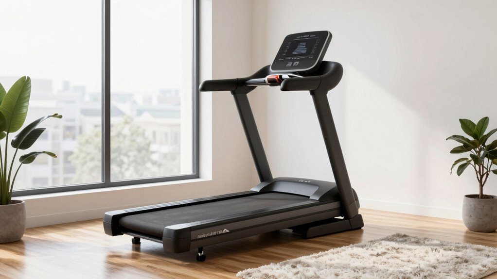 quiet upstairs apartment treadmills