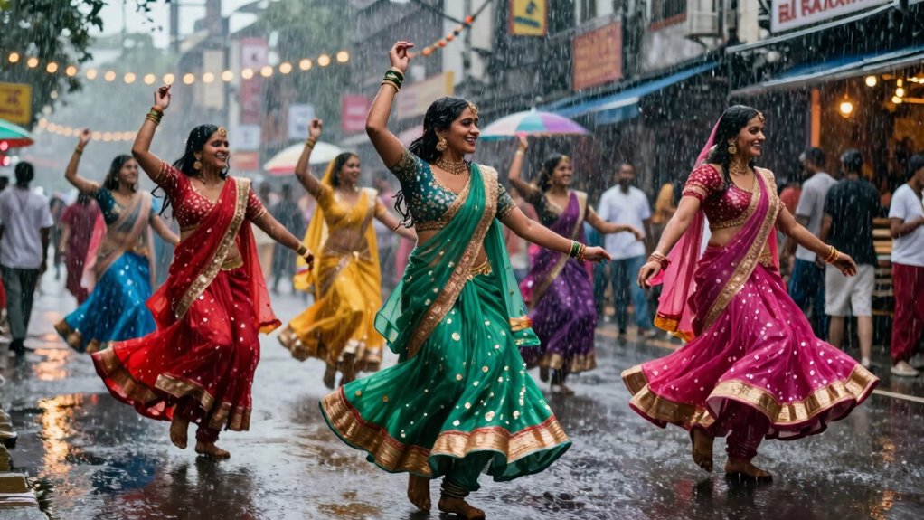 rain dances evoke bollywood magic