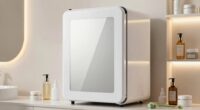 skincare fridge with mirror
