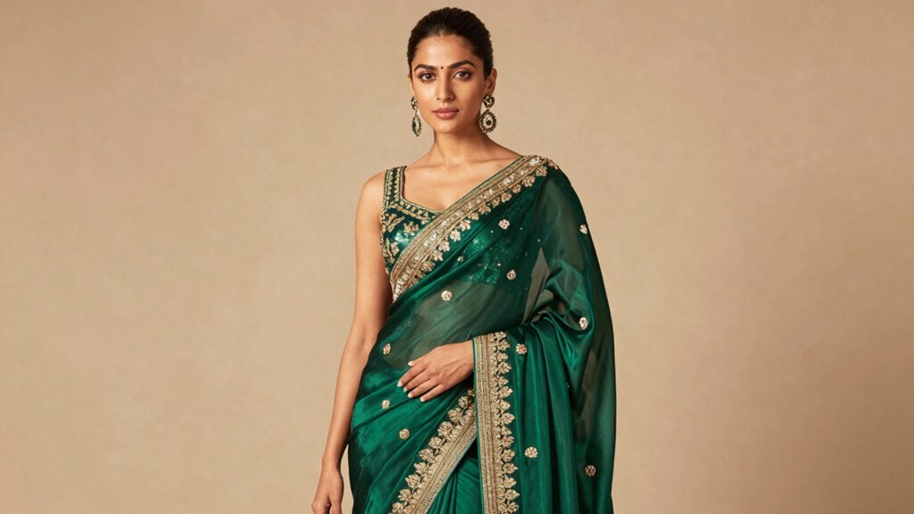 stylish party saree draping