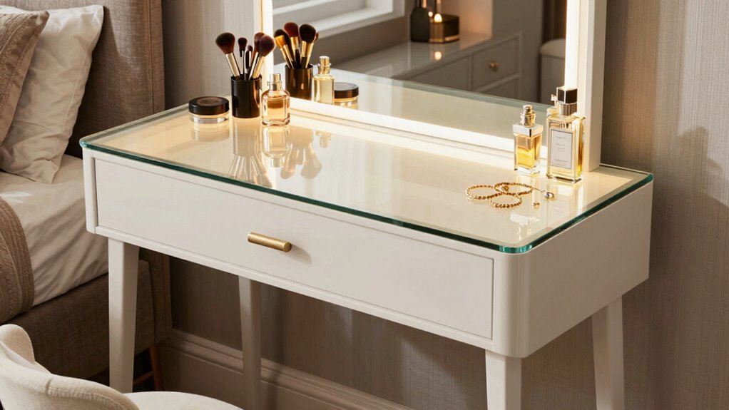 top glass vanity tables
