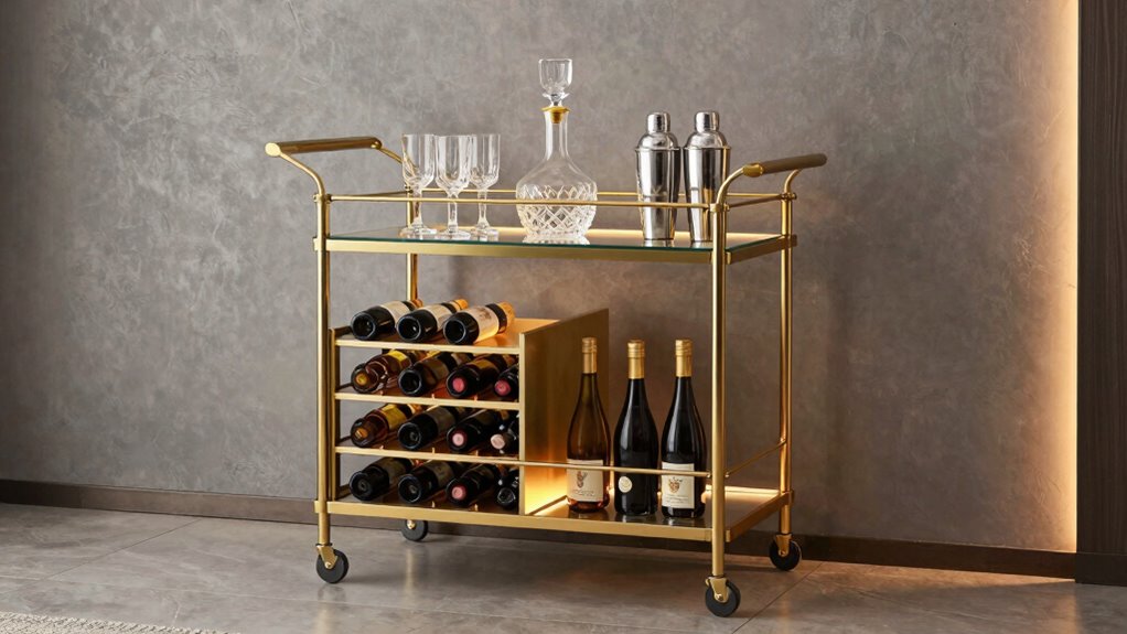 top wine storage bar carts