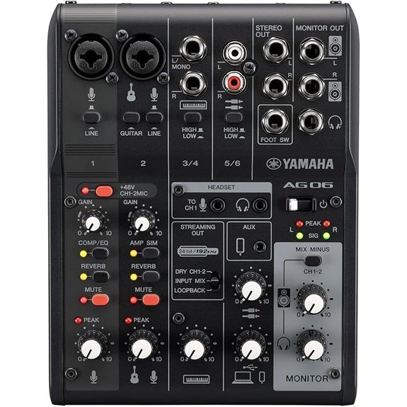 yamaha ag06mk2 streaming mixer
